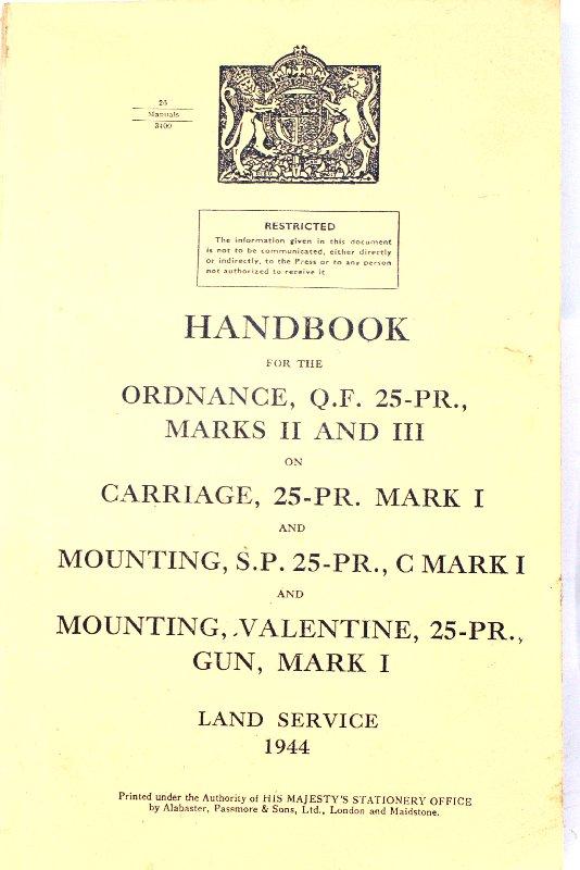 Handbook for the Ordnance QF 25 Pounder