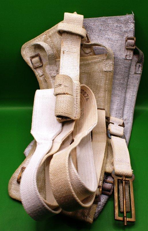 British 37 Pattern White Blancoed Webbing.