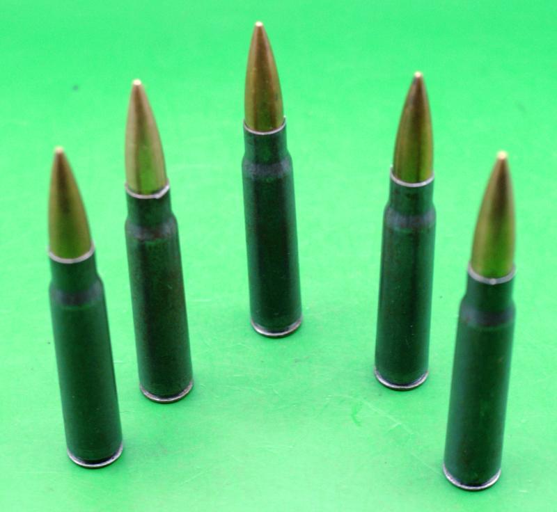Mauser K98 7.92cal Steel Case WWII Rounds.