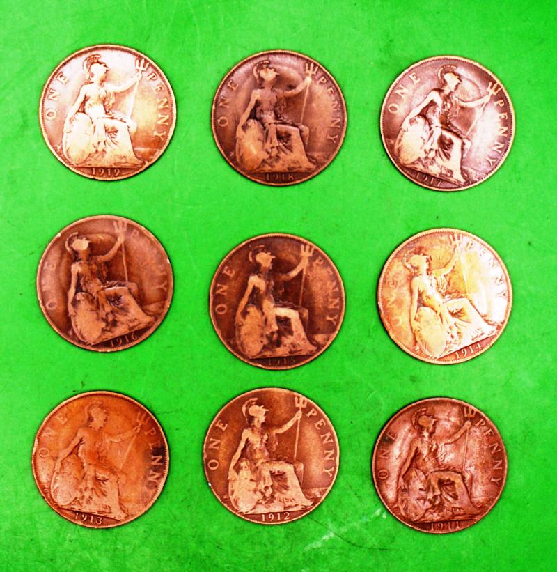 WW1 British Pennies